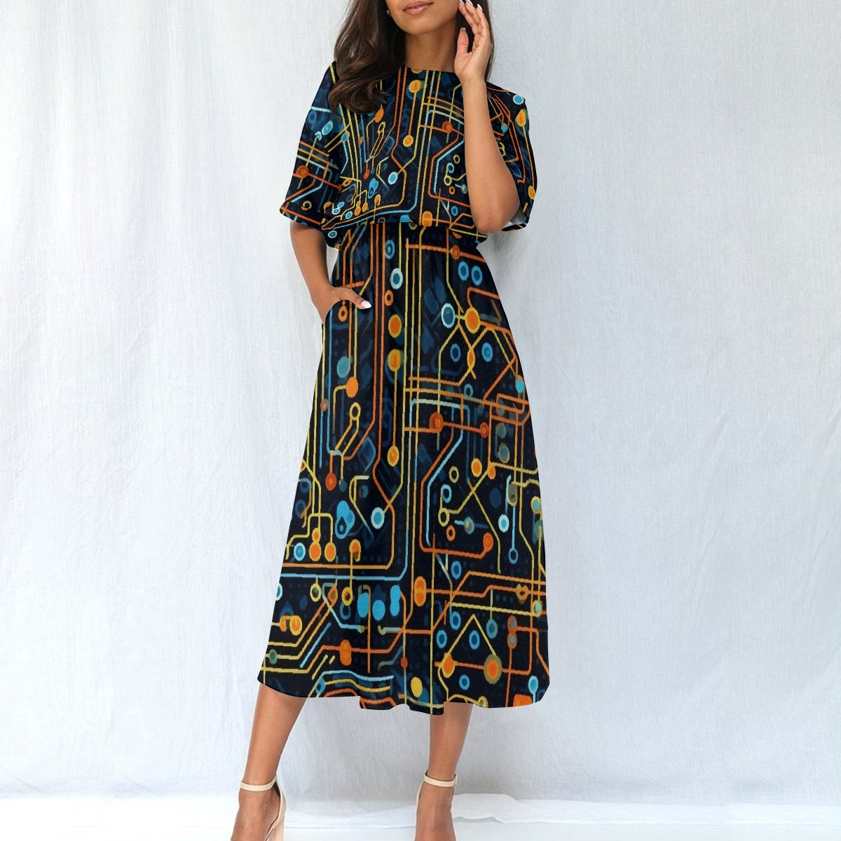 All-Over Print Women's Elastic Waist Dress