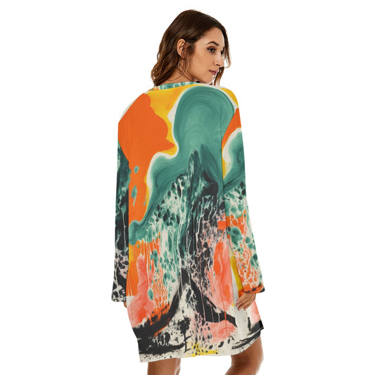 All-Over Print  Women's Loose Crew Neck Dress