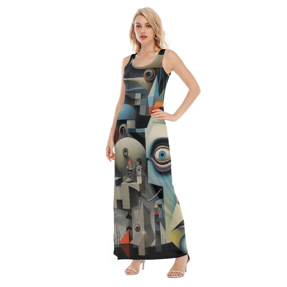 All-Over Print Women's Vest Dress | Length To Ankle