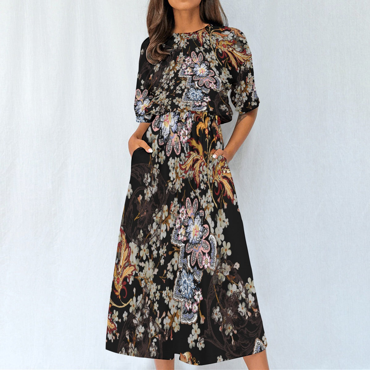 All-Over Print Women's Elastic Waist Dress