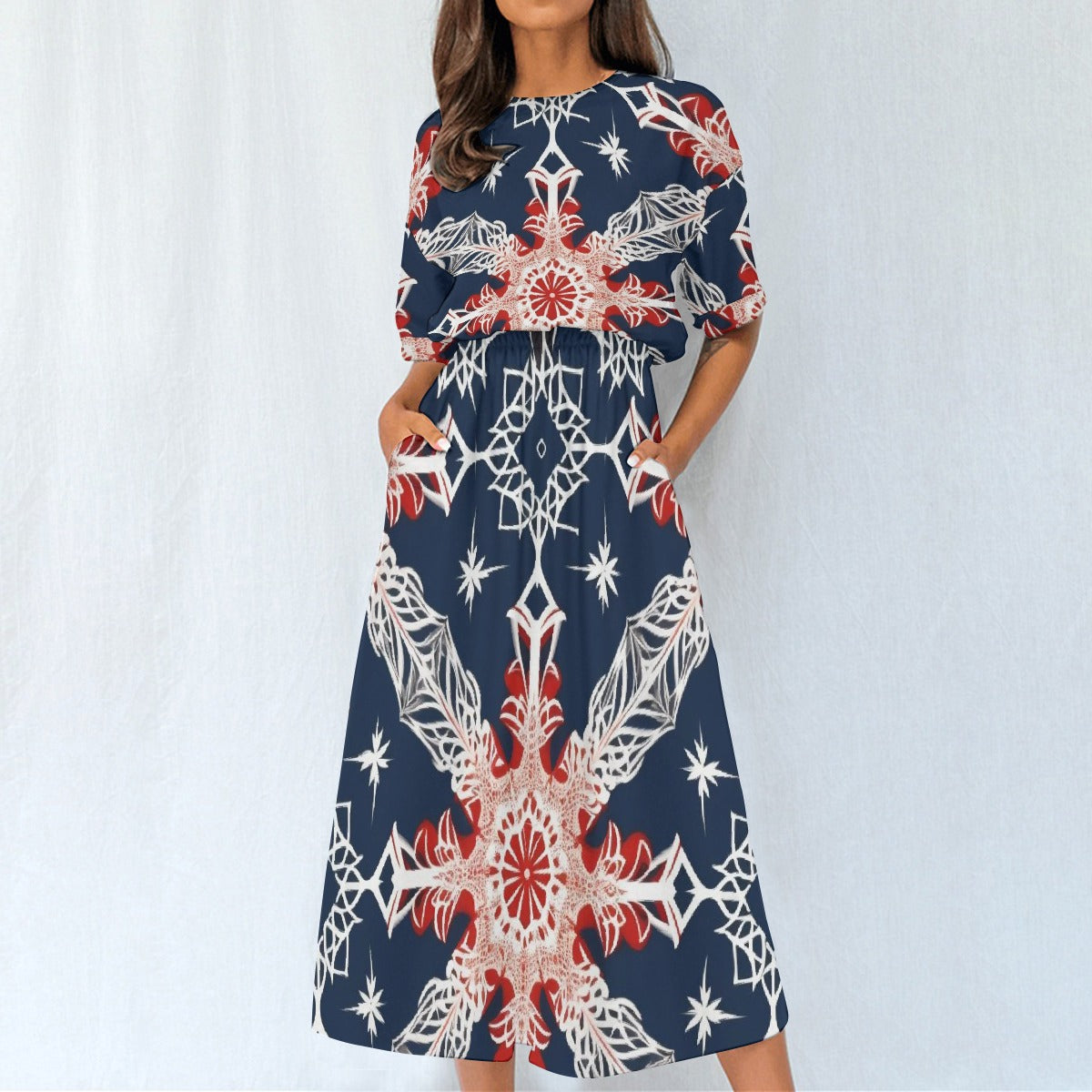 All-Over Print Women's Elastic Waist Dress