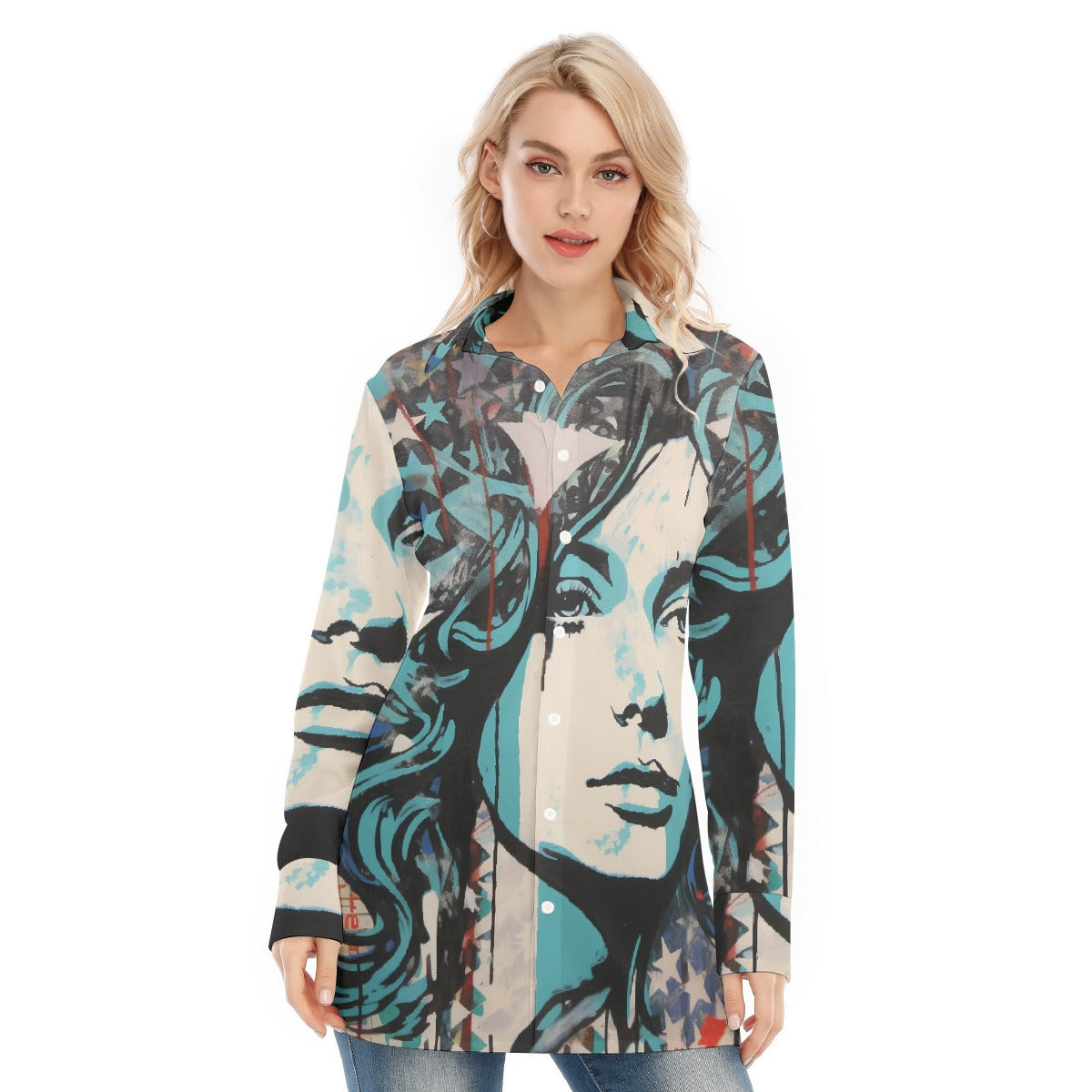 All-Over Print Women's Long Shirt