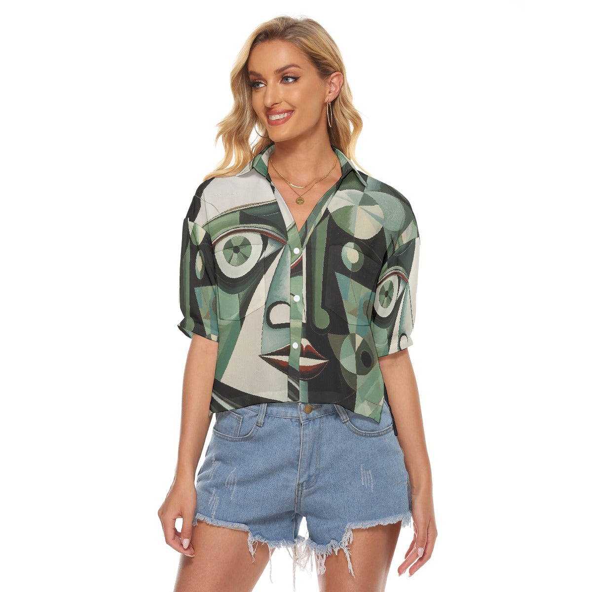 All-Over Print Women's V-neck Shirts