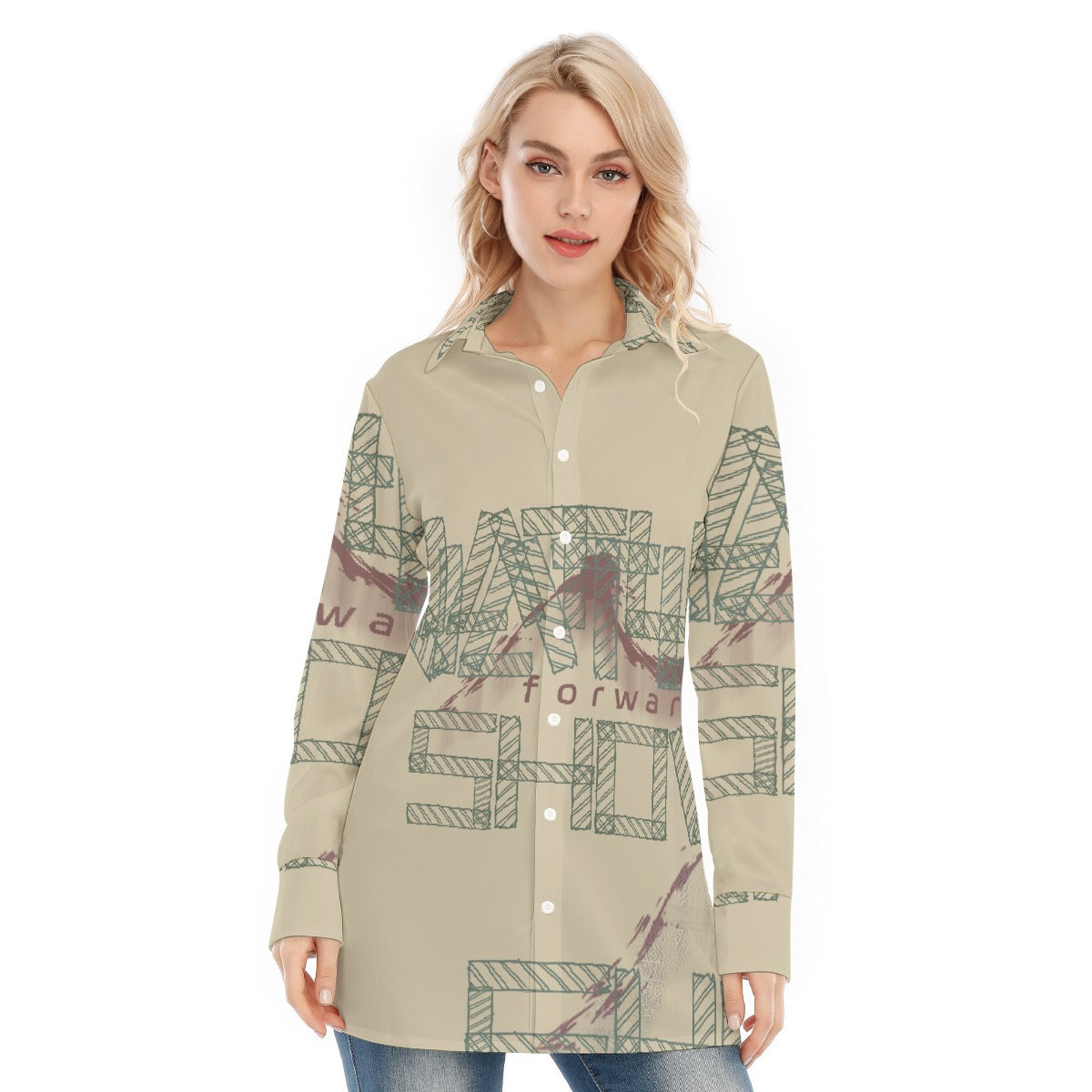 All-Over Print Women's Long Shirt