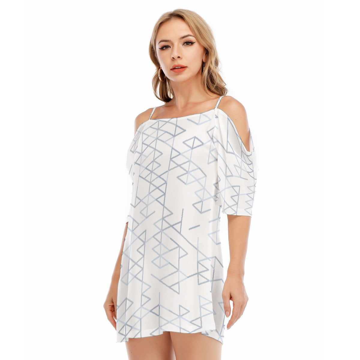 All-Over Print Women's Off-shoulder Cami Dress