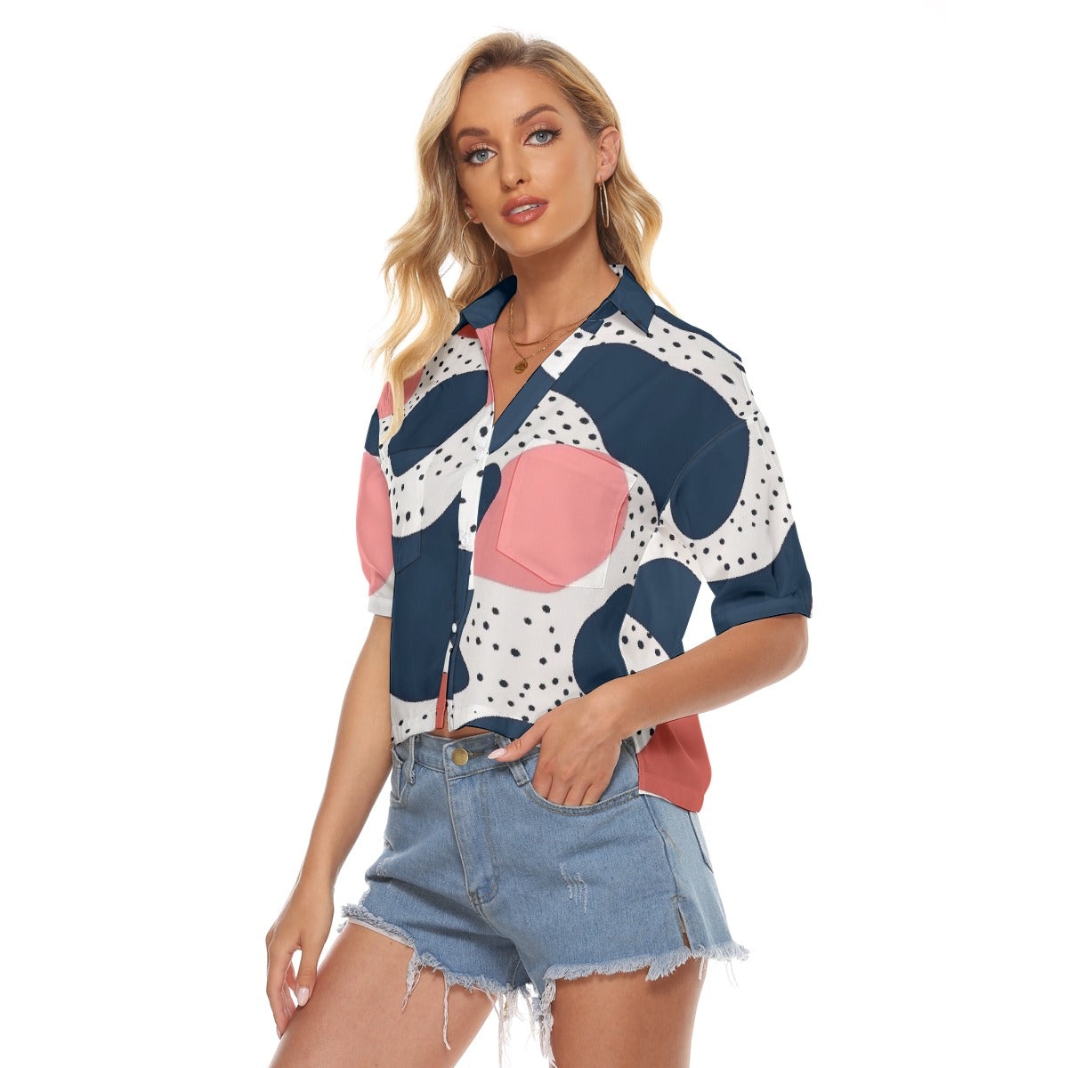 All-Over Print Women's V-neck Shirts