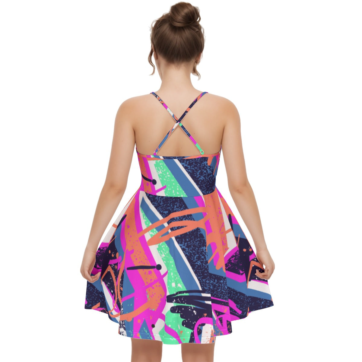 All-Over Print Women‘s Cross Cami Dress