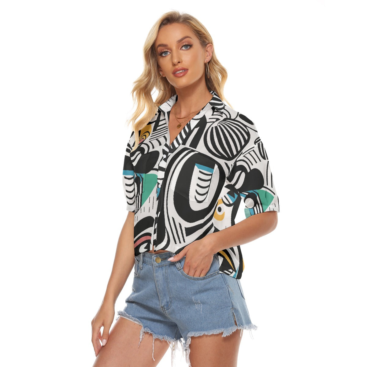 All-Over Print Women's V-neck Shirts