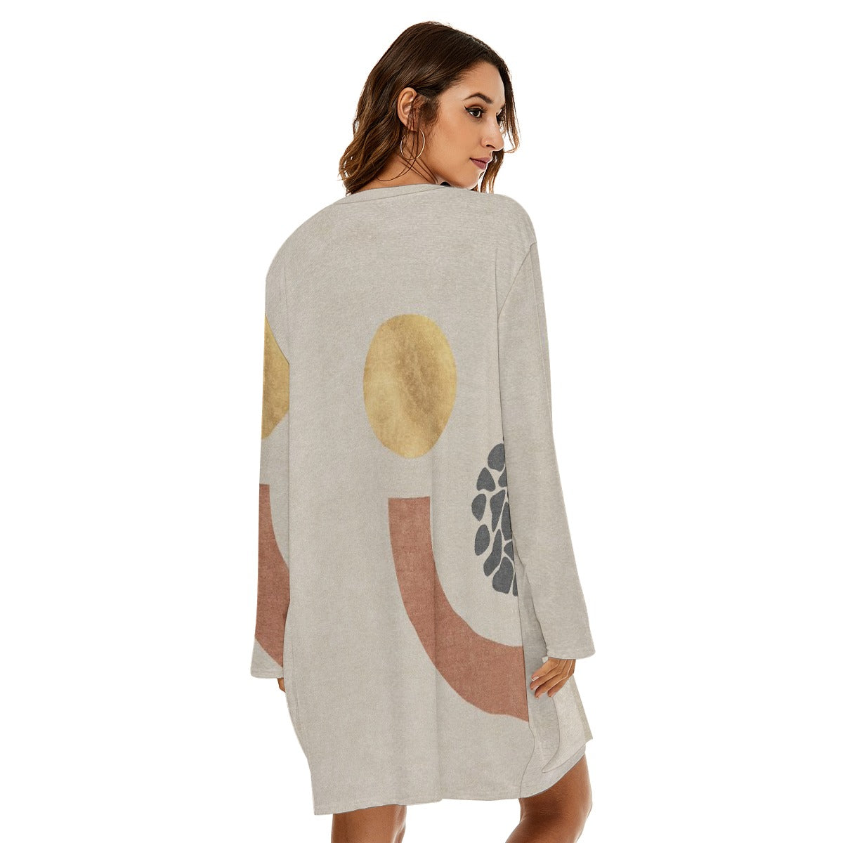 All-Over Print  Women's Loose Crew Neck Dress