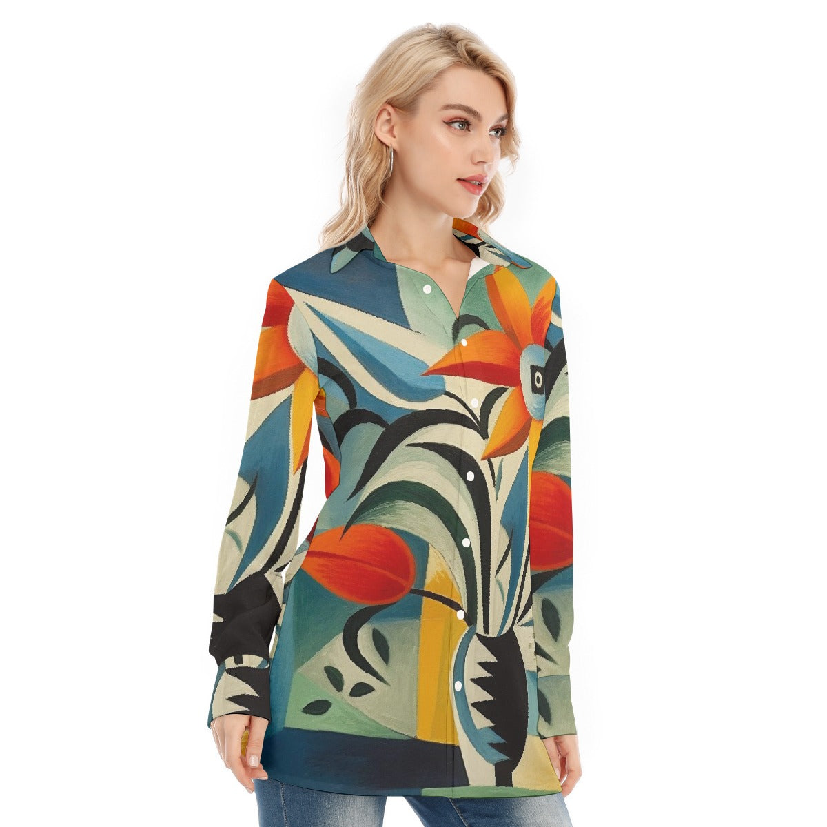 All-Over Print Women's Long Shirt