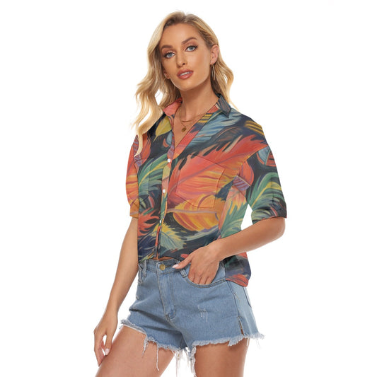 All-Over Print Women's V-neck Shirts