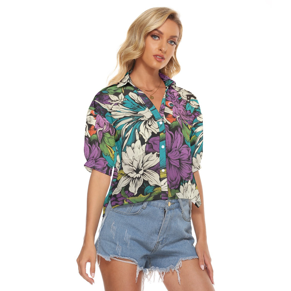 All-Over Print Women's V-neck Shirts