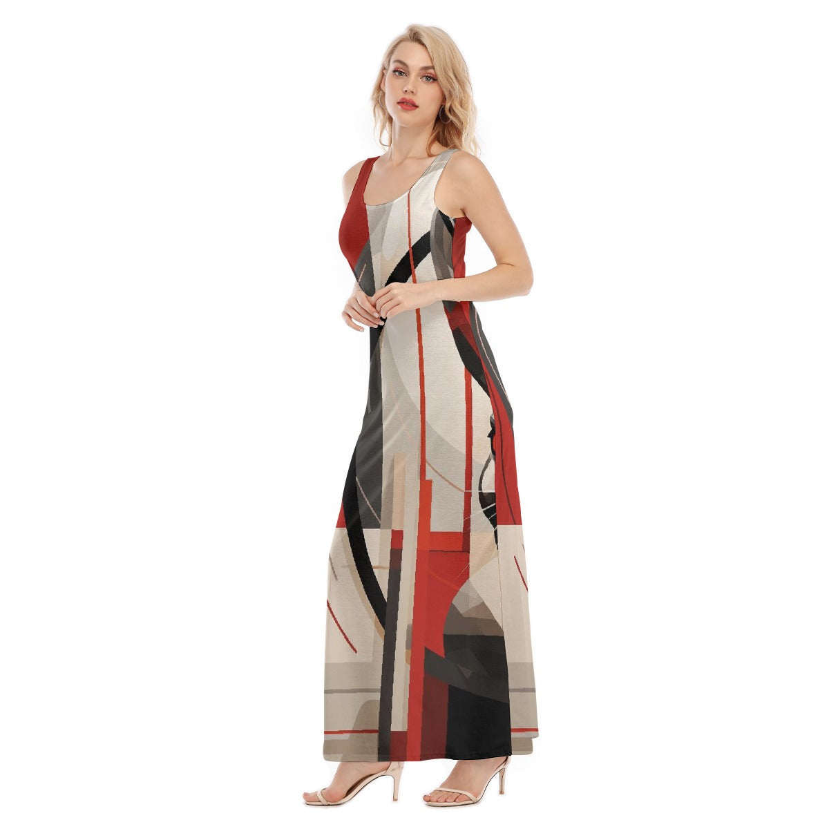 All-Over Print Women's Vest Dress | Length To Ankle