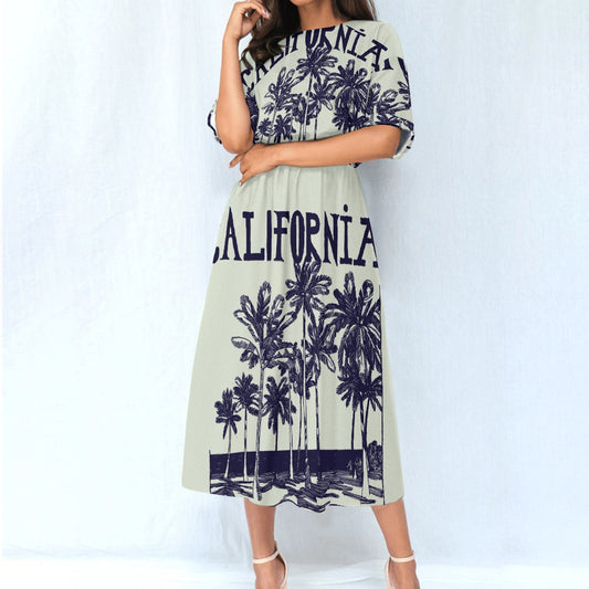 All-Over Print Women's Elastic Waist Dress