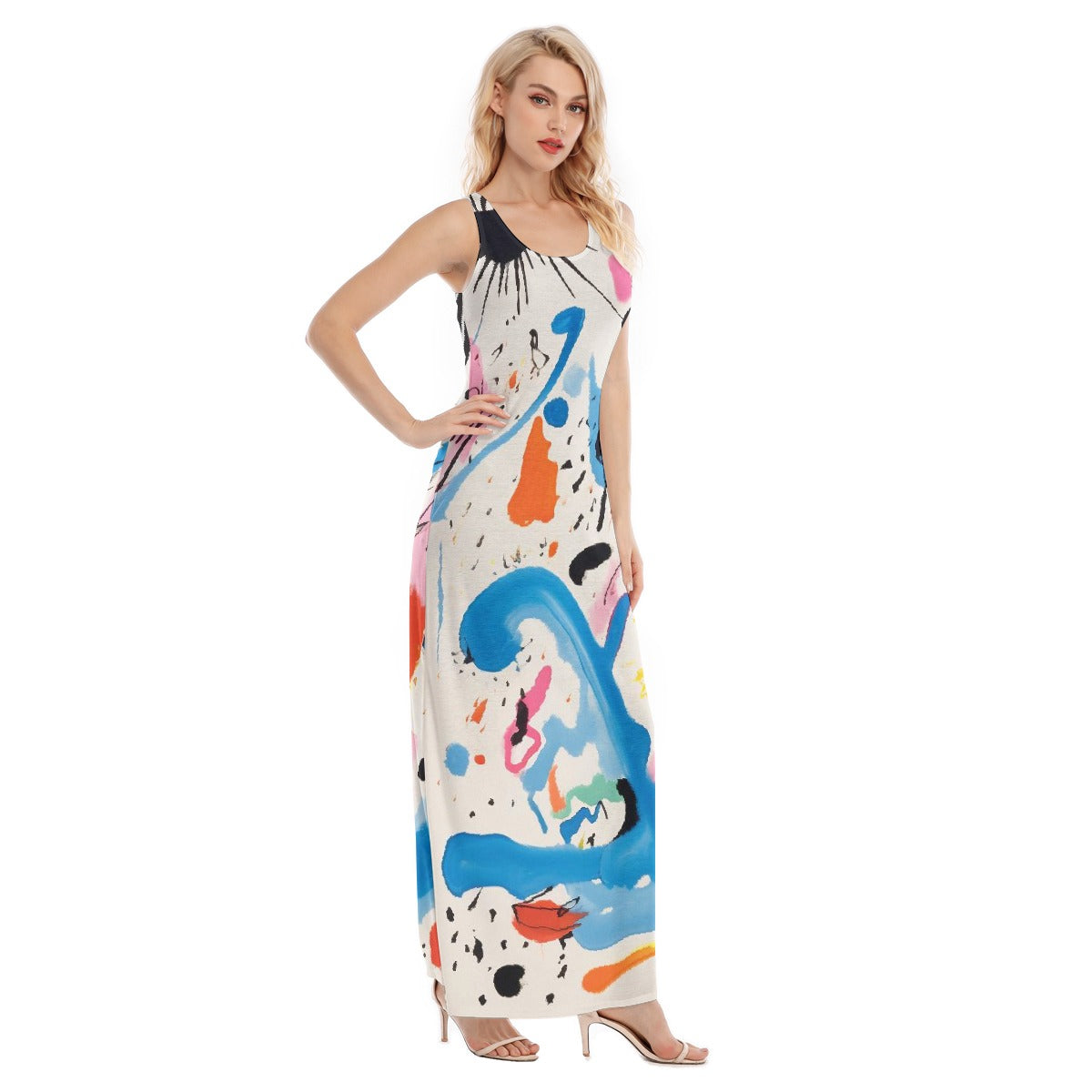 All-Over Print Women's Vest Dress | Length To Ankle