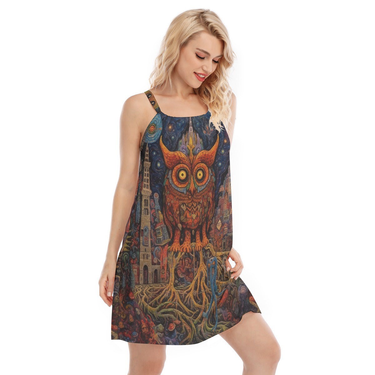 All-Over Print Women's O-neck Cami Dress