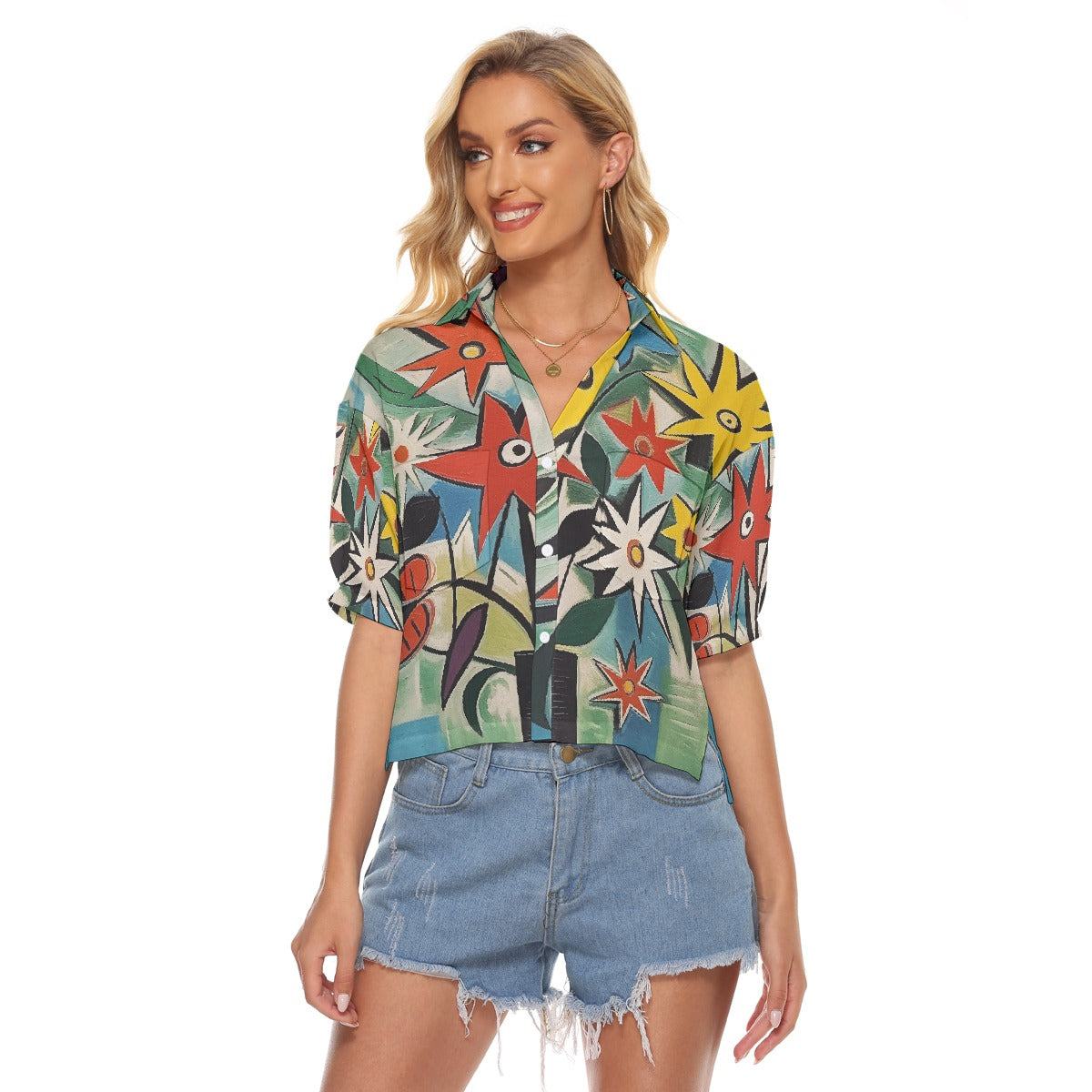 All-Over Print Women's V-neck Shirts