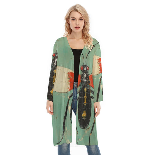 All- Over Print Women's Long Sleeve Mesh Cardigan