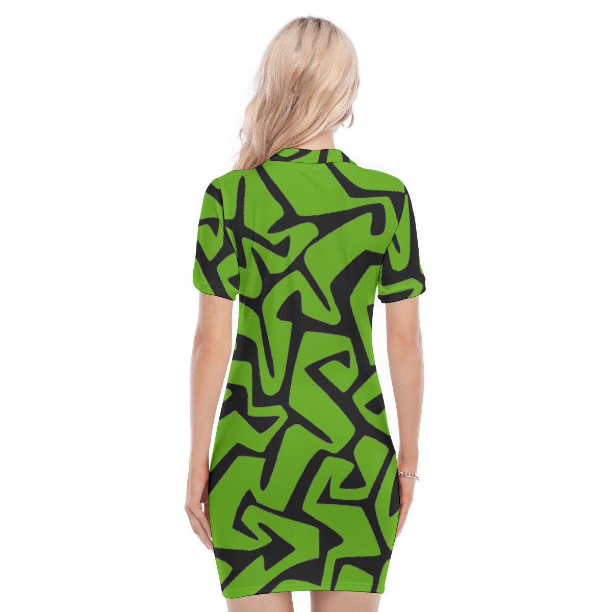 All-Over Print Women's Polo Collar Dress