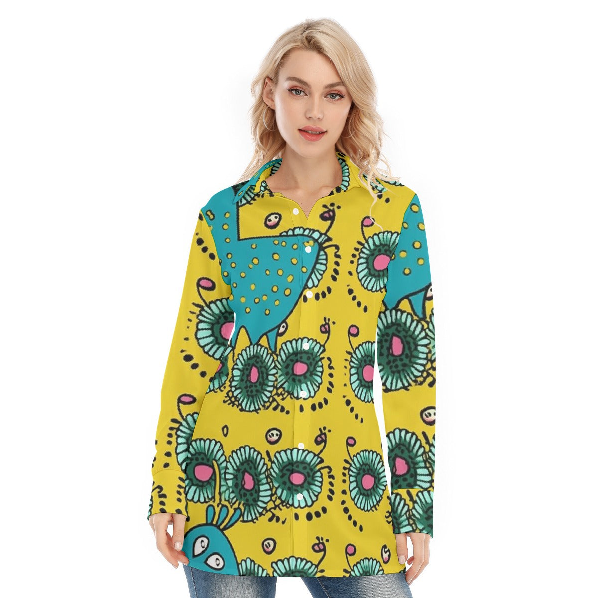 All-Over Print Women's Long Shirt