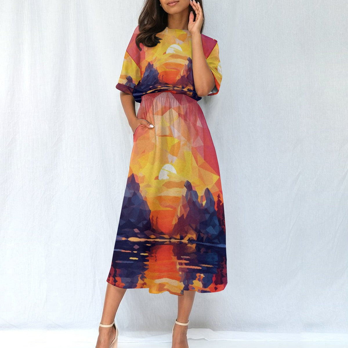 All-Over Print Women's Elastic Waist Dress