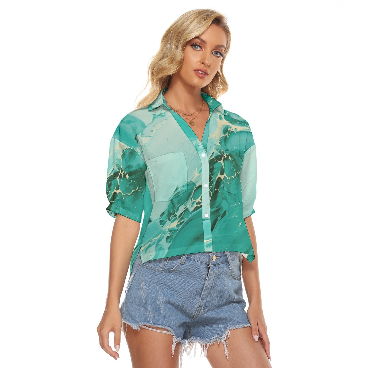 All-Over Print Women's V-neck Shirts