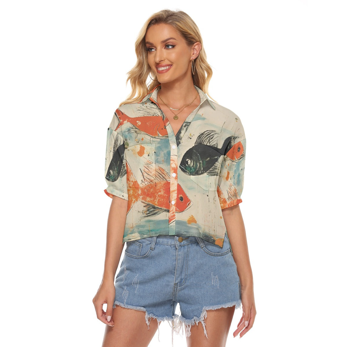 All-Over Print Women's V-neck Shirts