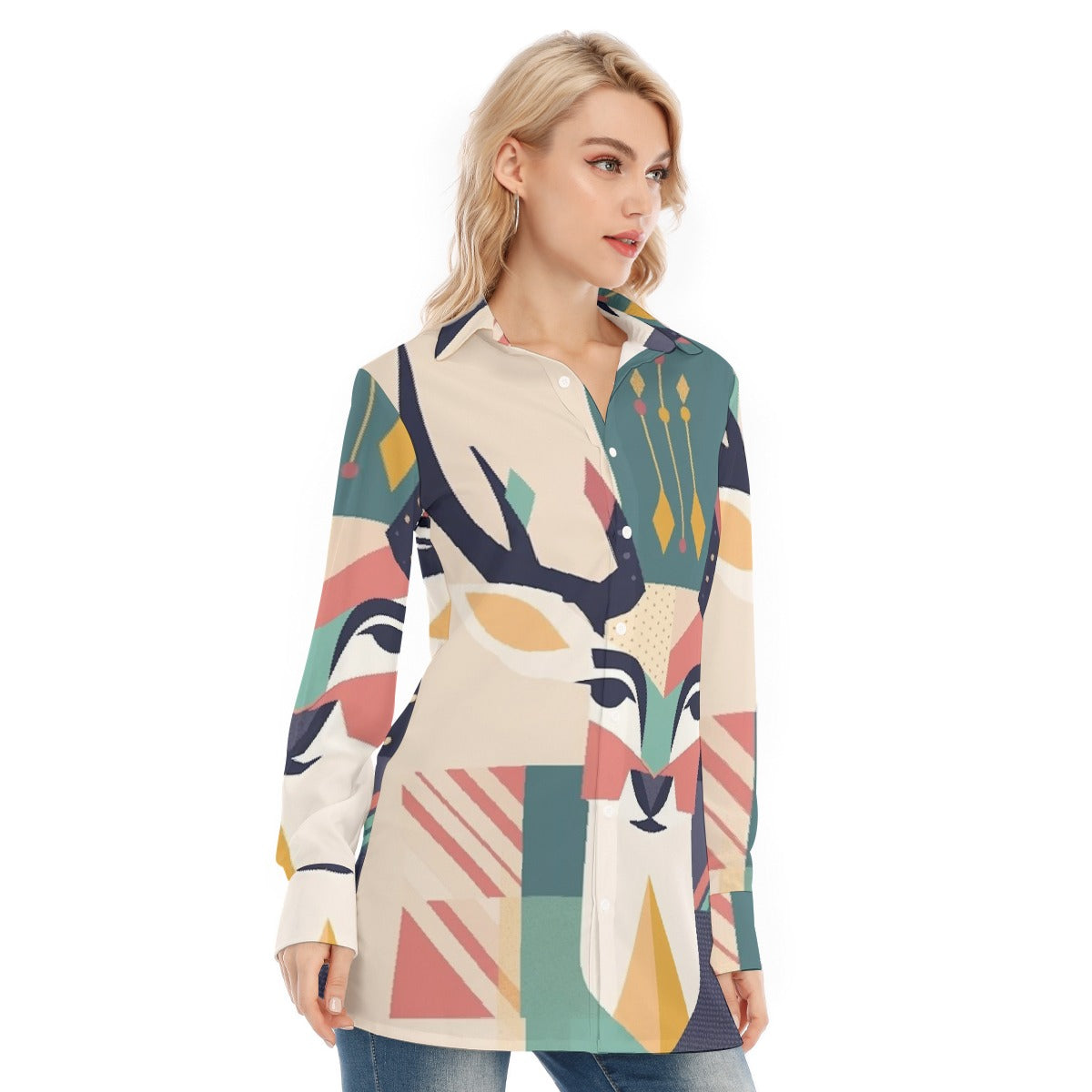 All-Over Print Women's Long Shirt