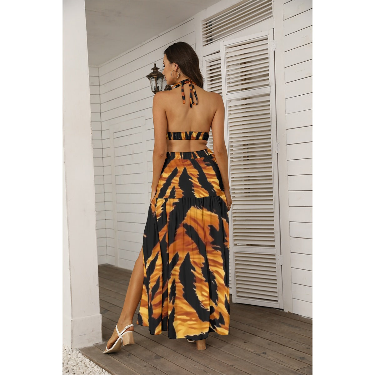 All-Over Print Women's Tie Back Wrap Dress