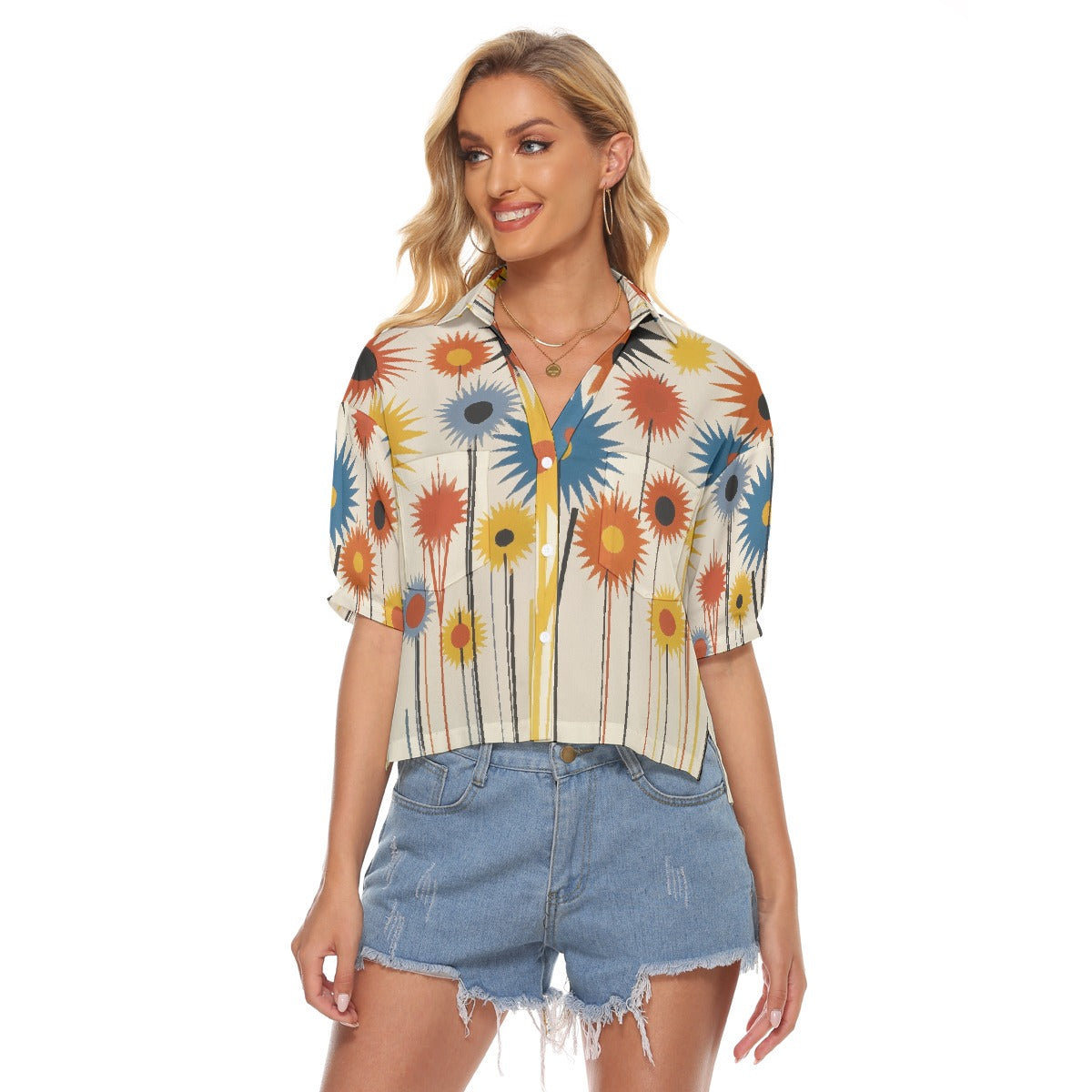 All-Over Print Women's V-neck Shirts