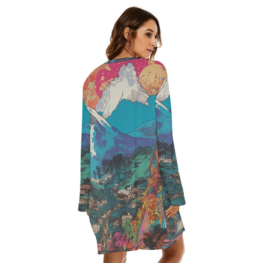 All-Over Print  Women's Loose Crew Neck Dress