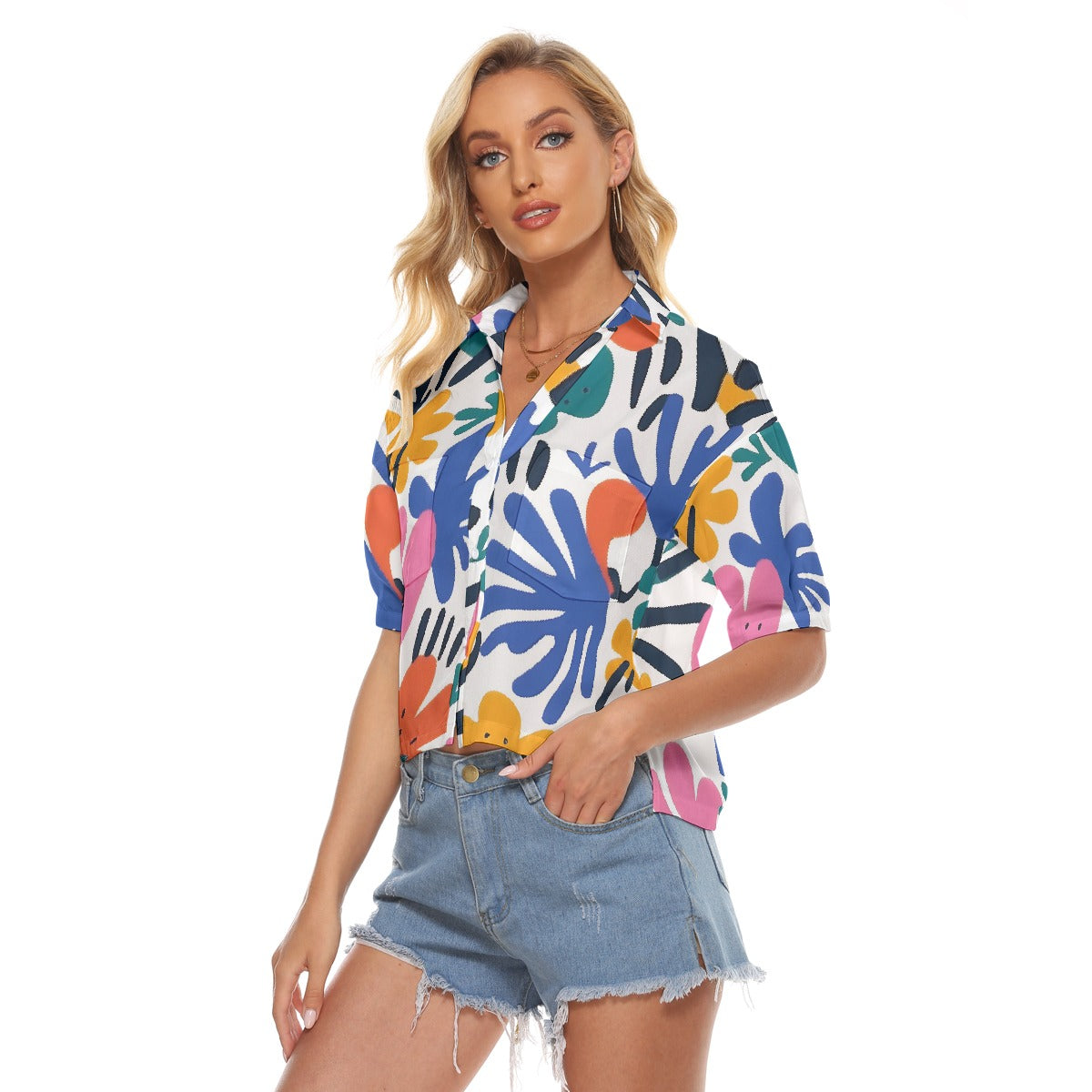 All-Over Print Women's V-neck Shirts