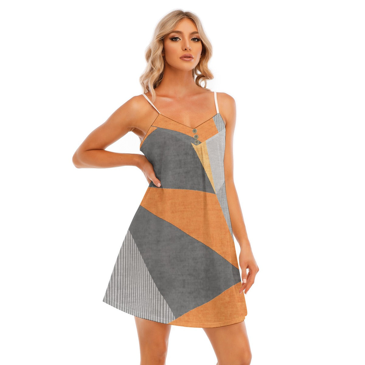 All-Over Print Women's V-neck Cami Dress