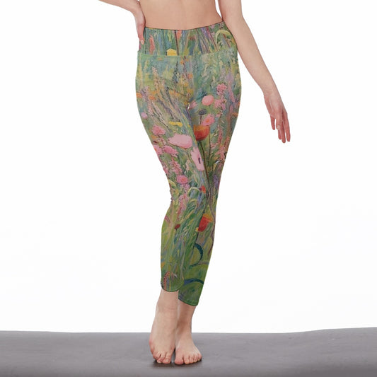 All-Over Print Women's High Waist Leggings | Side Stitch Closure