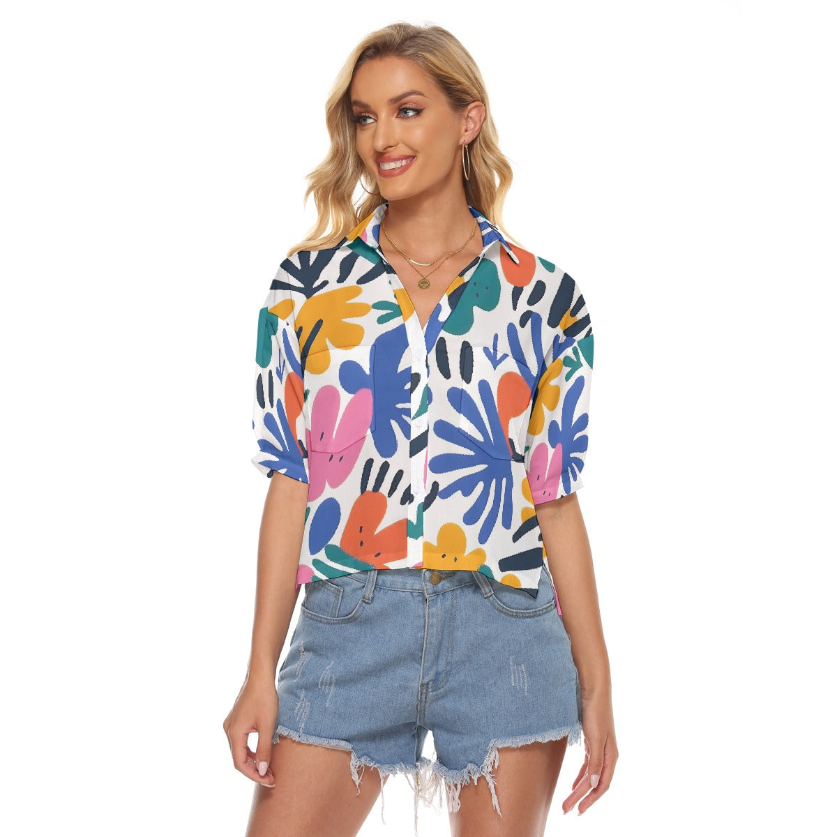 All-Over Print Women's V-neck Shirts