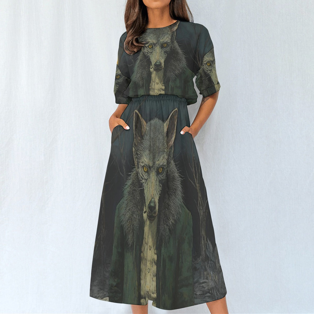 All-Over Print Women's Elastic Waist Dress