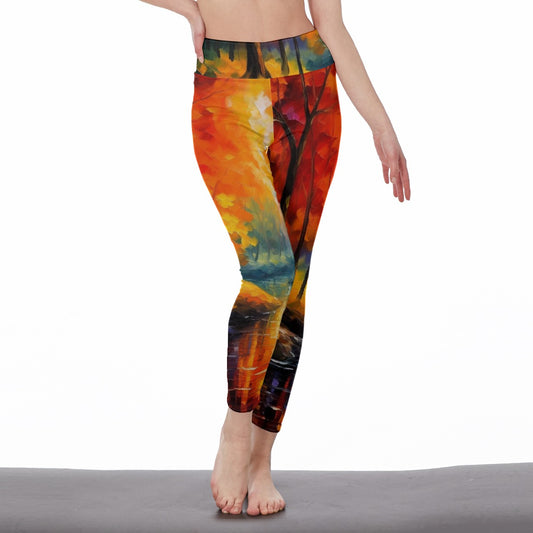 All-Over Print Women's High Waist Leggings | Side Stitch Closure