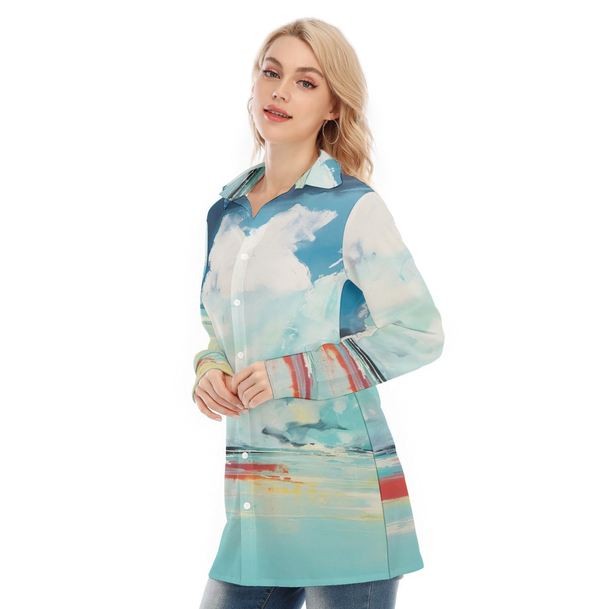 All-Over Print Women's Long Shirt