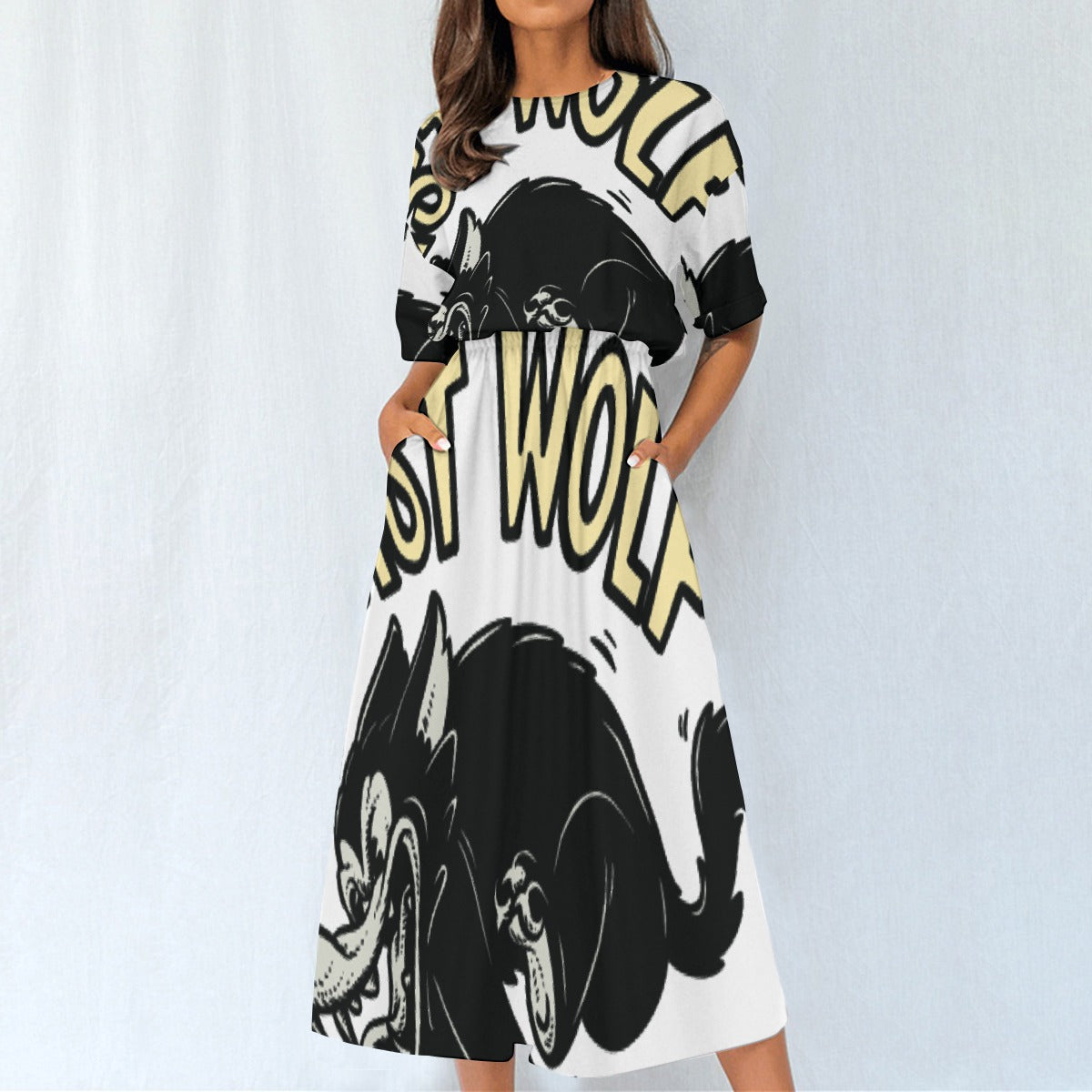 All-Over Print Women's Elastic Waist Dress