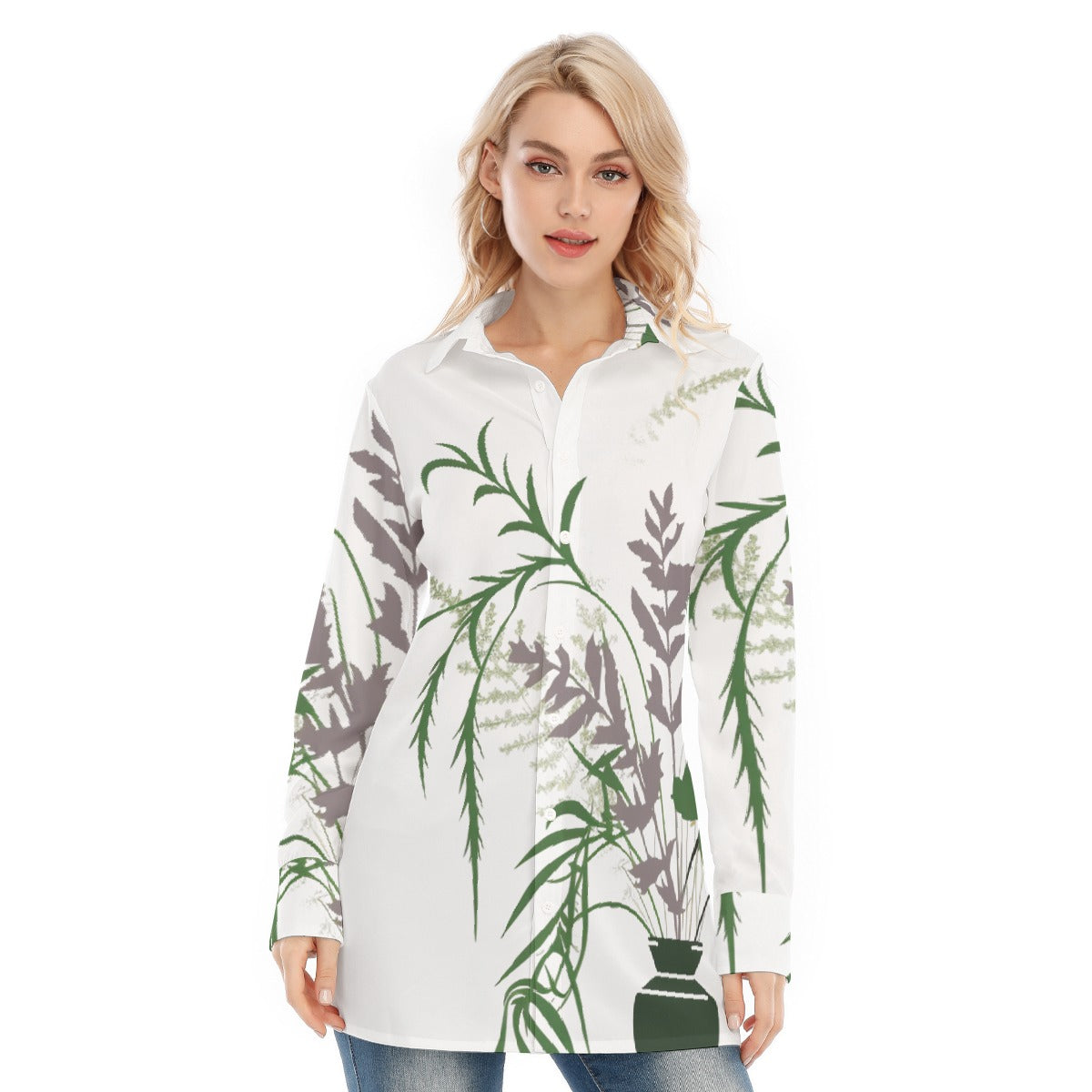 All-Over Print Women's Long Shirt