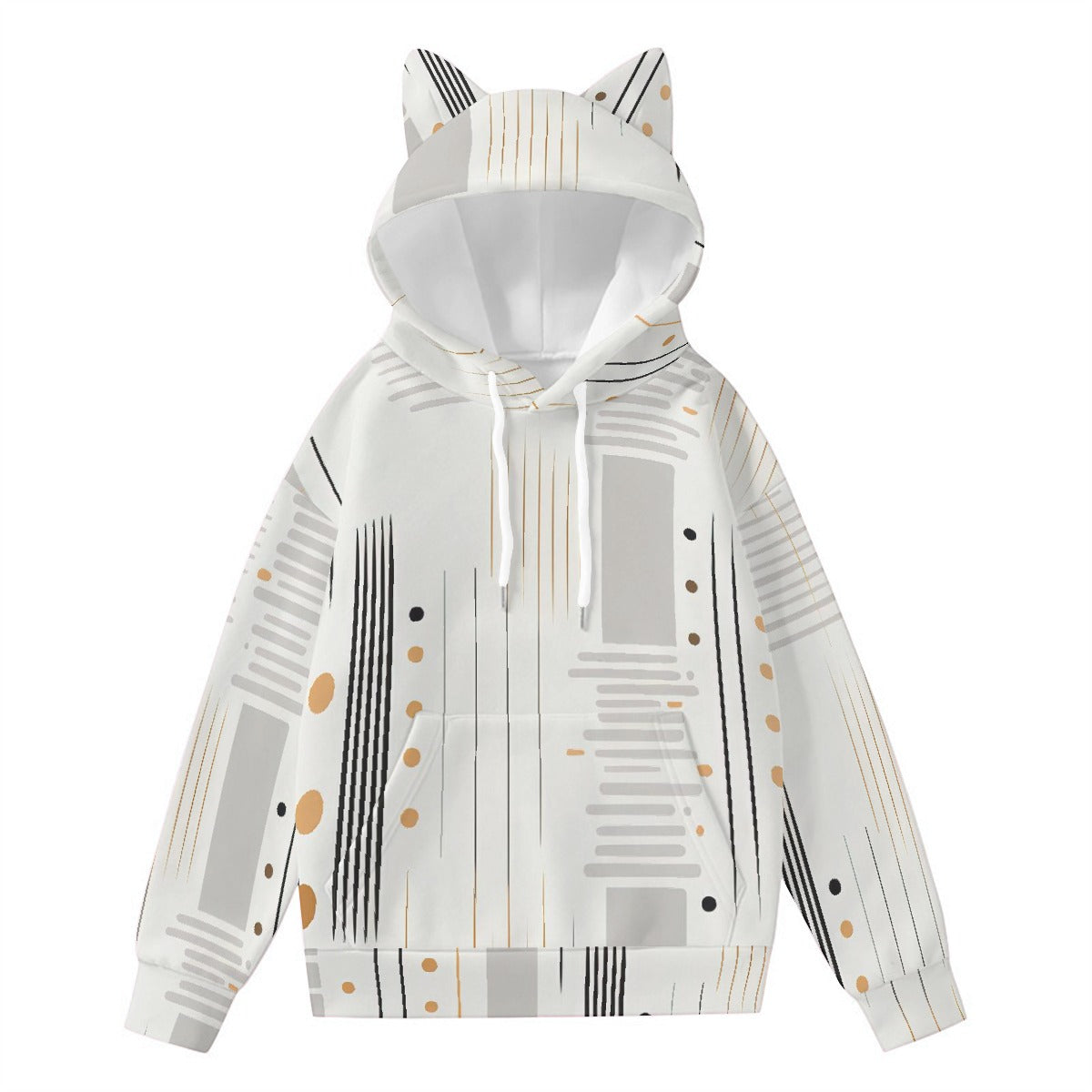 All-Over Print Women’s Hoodie With Decorative Ears