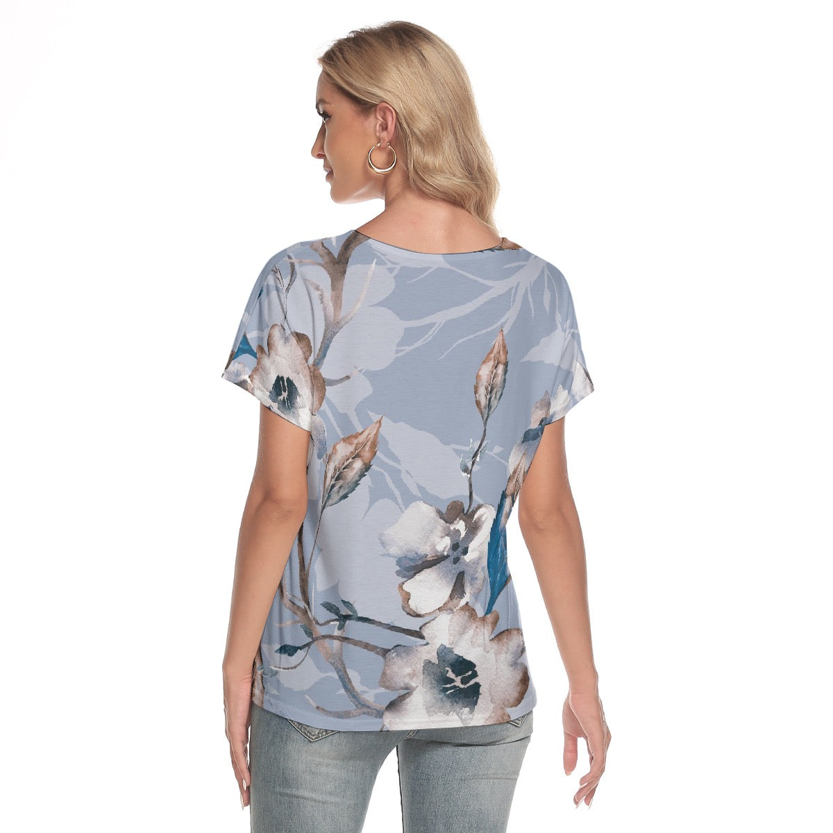 All-Over Print Women's Loose V-neck Short Sleeve T-shirt