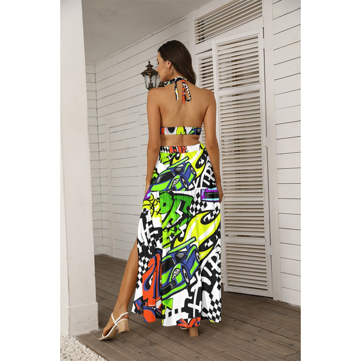 All-Over Print Women's Tie Back Wrap Dress