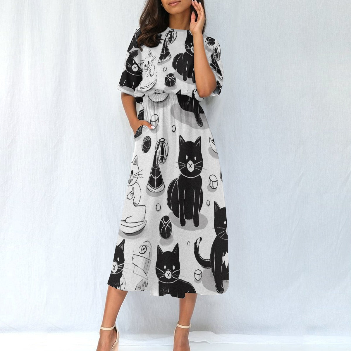 All-Over Print Women's Elastic Waist Dress