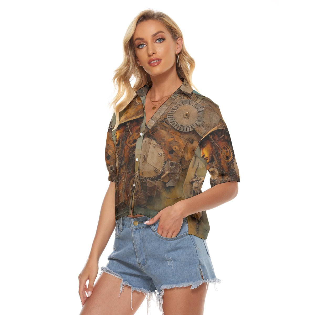 All-Over Print Women's V-neck Shirts