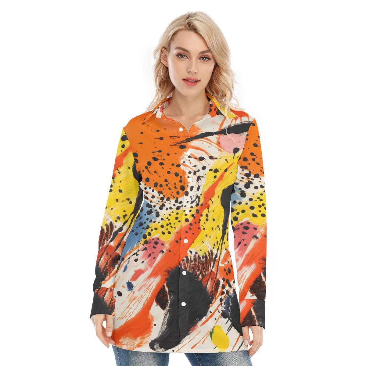 All-Over Print Women's Long Shirt