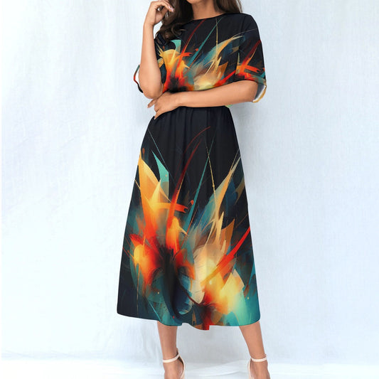 All-Over Print Women's Elastic Waist Dress