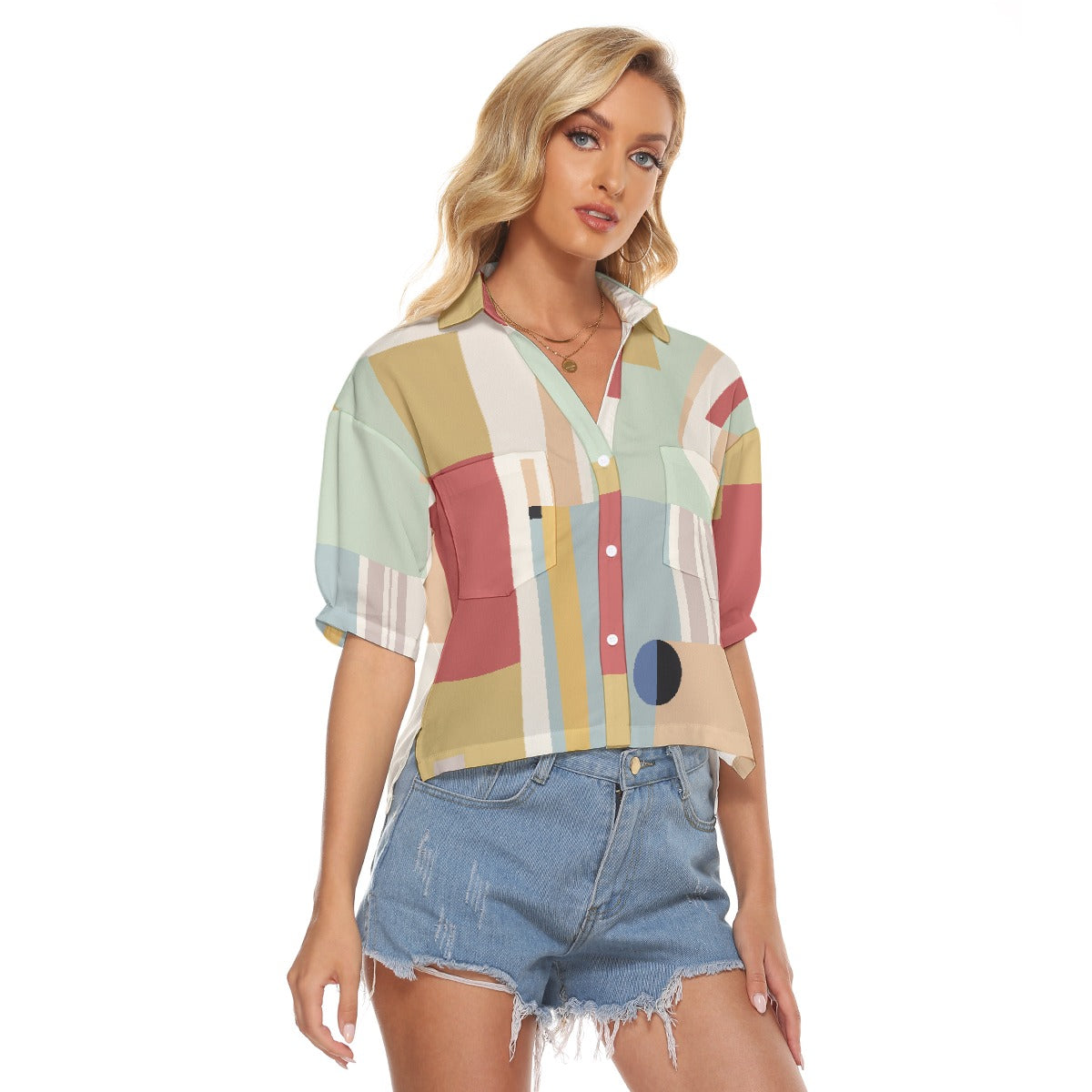 All-Over Print Women's V-neck Shirts