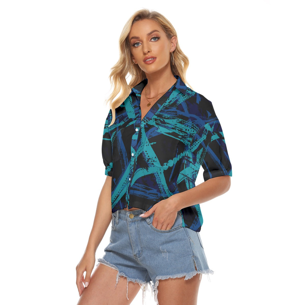 All-Over Print Women's V-neck Shirts