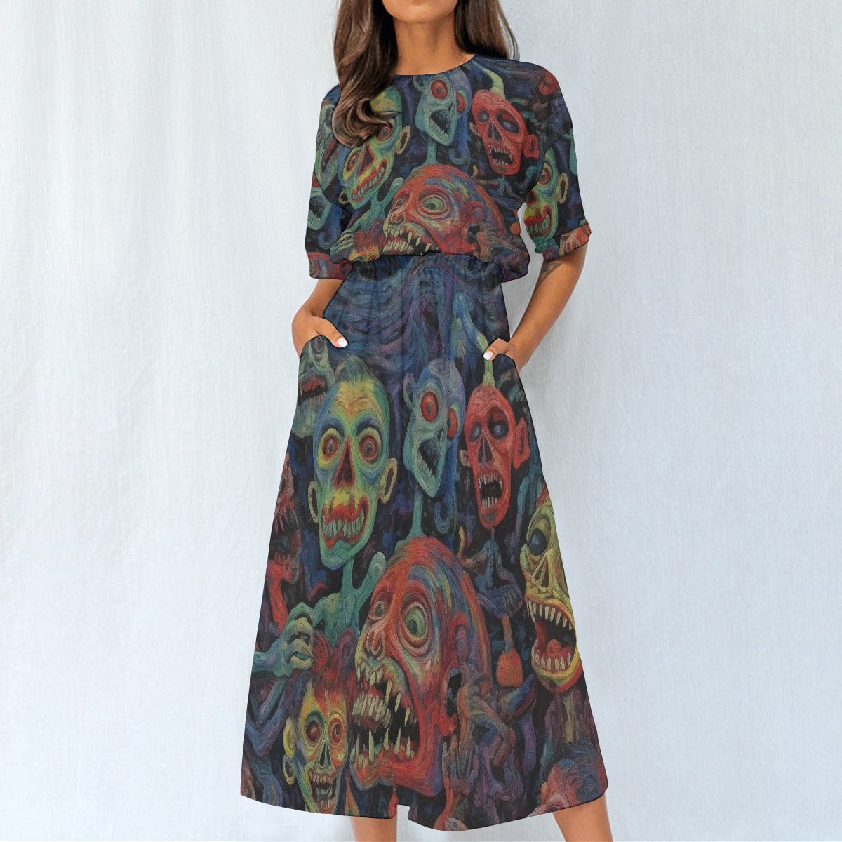 All-Over Print Women's Elastic Waist Dress